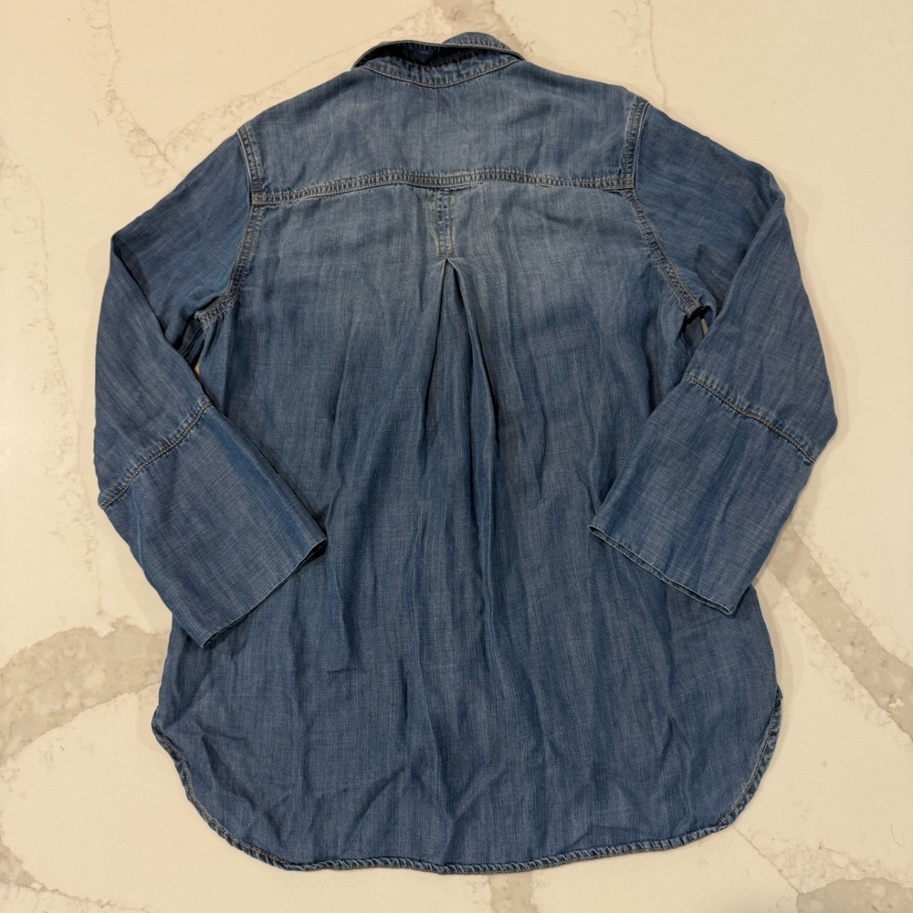 Cloth & Stone x Anthropologie Chambray Button Up Popover Top Women’s Small Blue - Picture 6 of 6